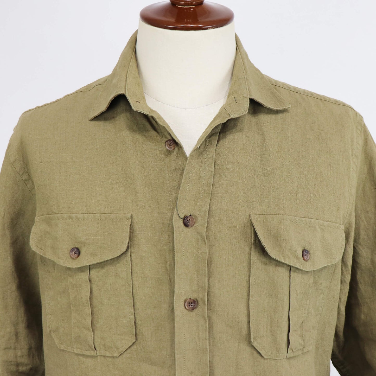 CORDINGS（コーディングス）アイリッシュリネンオーバーシャツ【セージグリーン】国内正規品