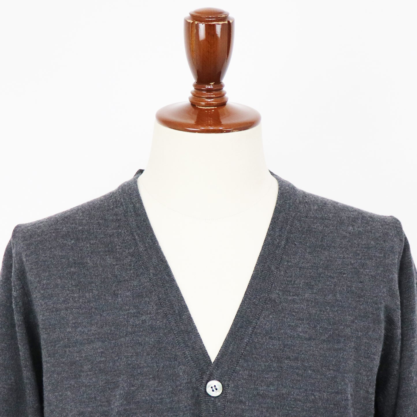 MOONCASTLE（ムーンキャッスル）12G Merino Wool Cardigan 12ゲージ メリノウール カーディガン【ダークグレー】国内正規品