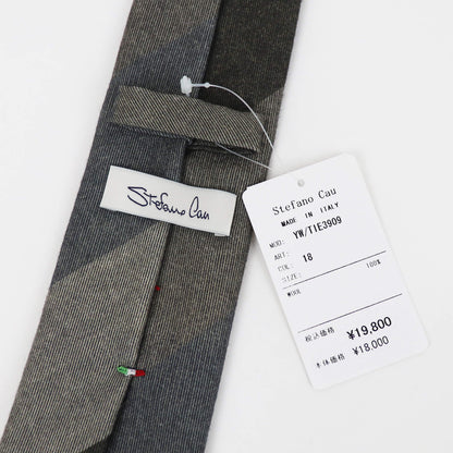 Stefano Cau（ステファノカウ）レジメンタルストライプ ウールタイ【グレー】国内正規品