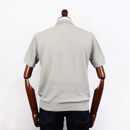 Blu Bre（ブルブレ）リネンシルク ポロシャツ【シルバー】国内正規品