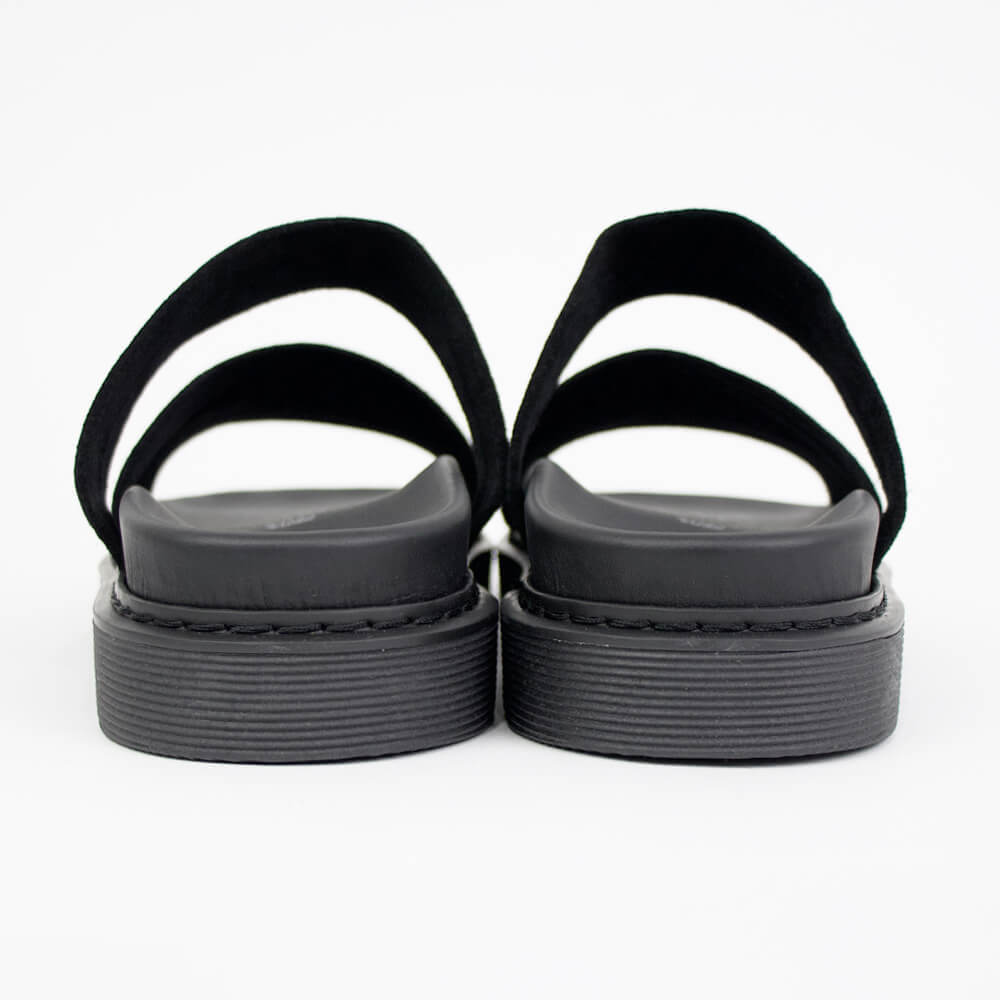 MAURO de BARI（マウロデバーリ）スエード トリプルストラップ サンダル【ブラック】国内正規品