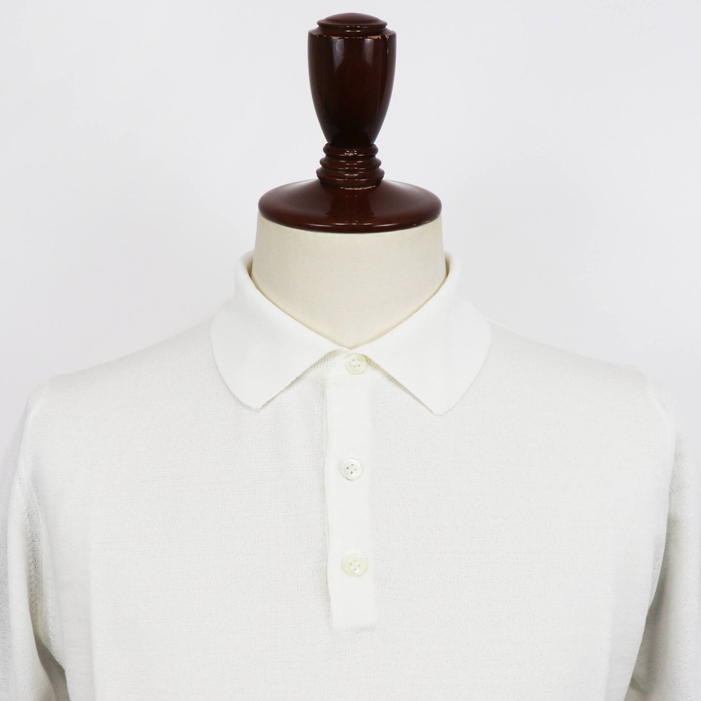 MOONCASTLE（ムーンキャッスル）ICE COTTON POLO NECK アイスコットン ニット ポロシャツ【オフホワイト】国内正規品