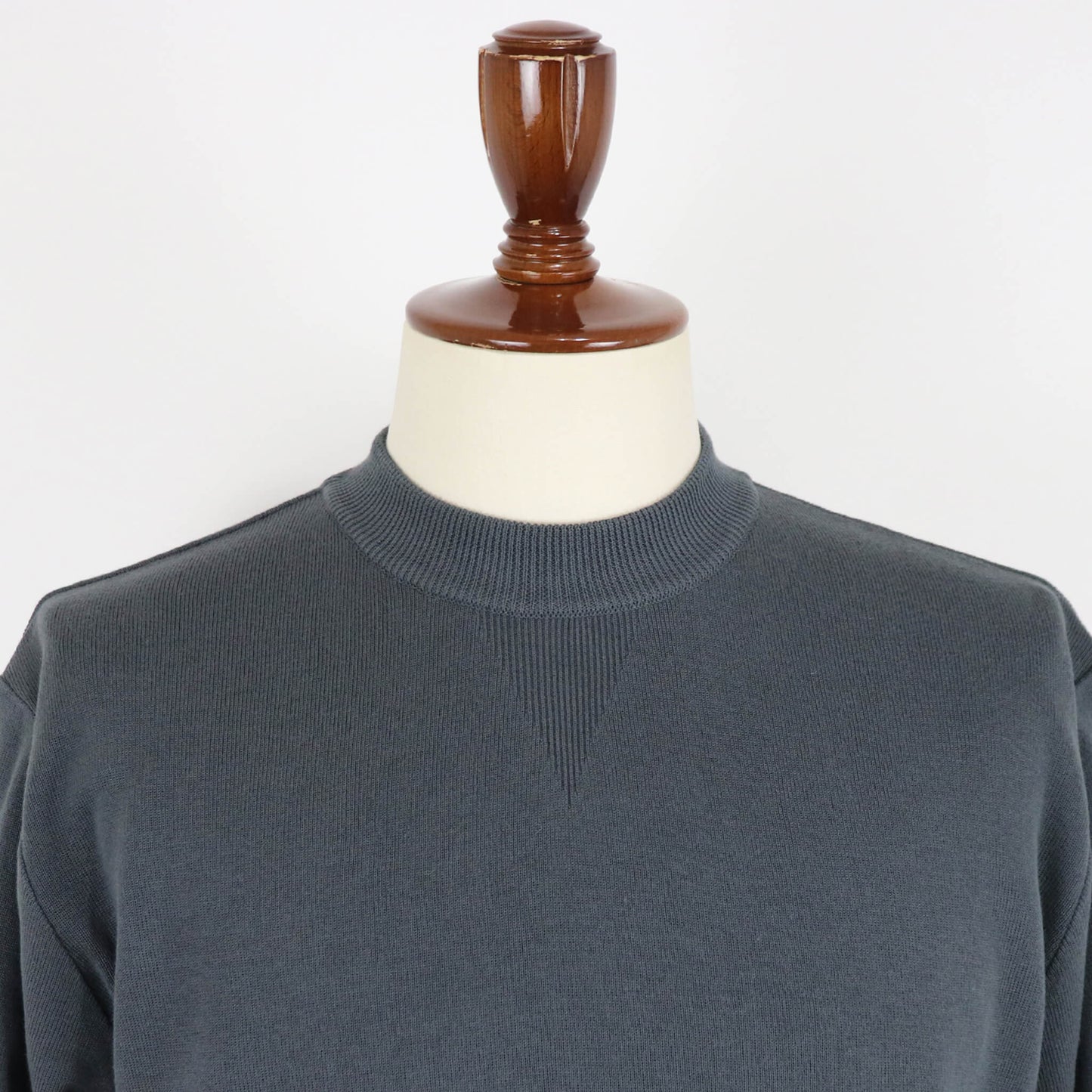 Vandori（ヴァンドリ）コットン100% ガゼット クルーネックロングスリーブ ニット【ミディアムグレー】国内正規品