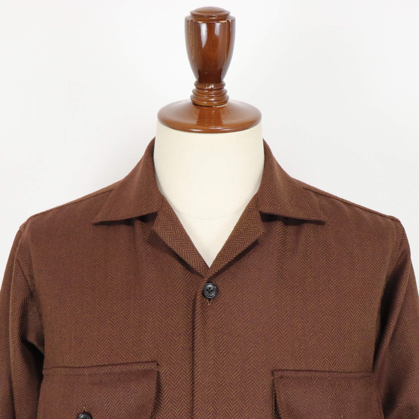 Errico Formicola（エリコ フォルミコラ）ヘリンボーン CPOシャツ GERARDO【ブラウン】国内正規品
