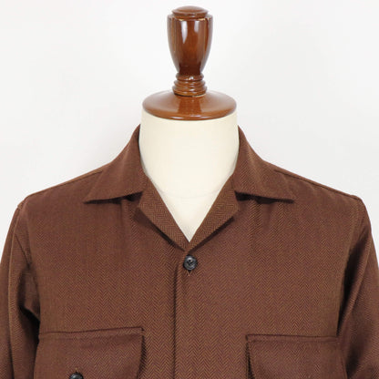 Errico Formicola（エリコ フォルミコラ）ヘリンボーン CPOシャツ GERARDO【ブラウン】国内正規品