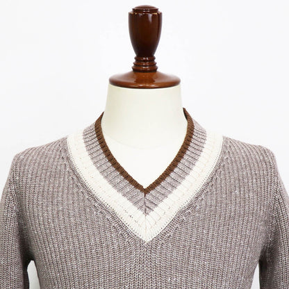 GRAN SASSO（グランサッソ）コットンリネン チルデンニット【ベージュ】国内正規品