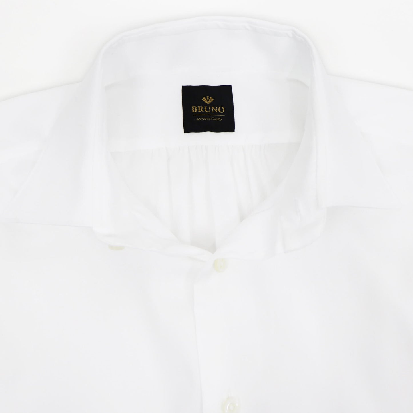 BRUNO（ブルーノ）ORIGINAL SHIRT PREMIUM セミワイドカラー ブロード ドレス シャツ【ホワイト】