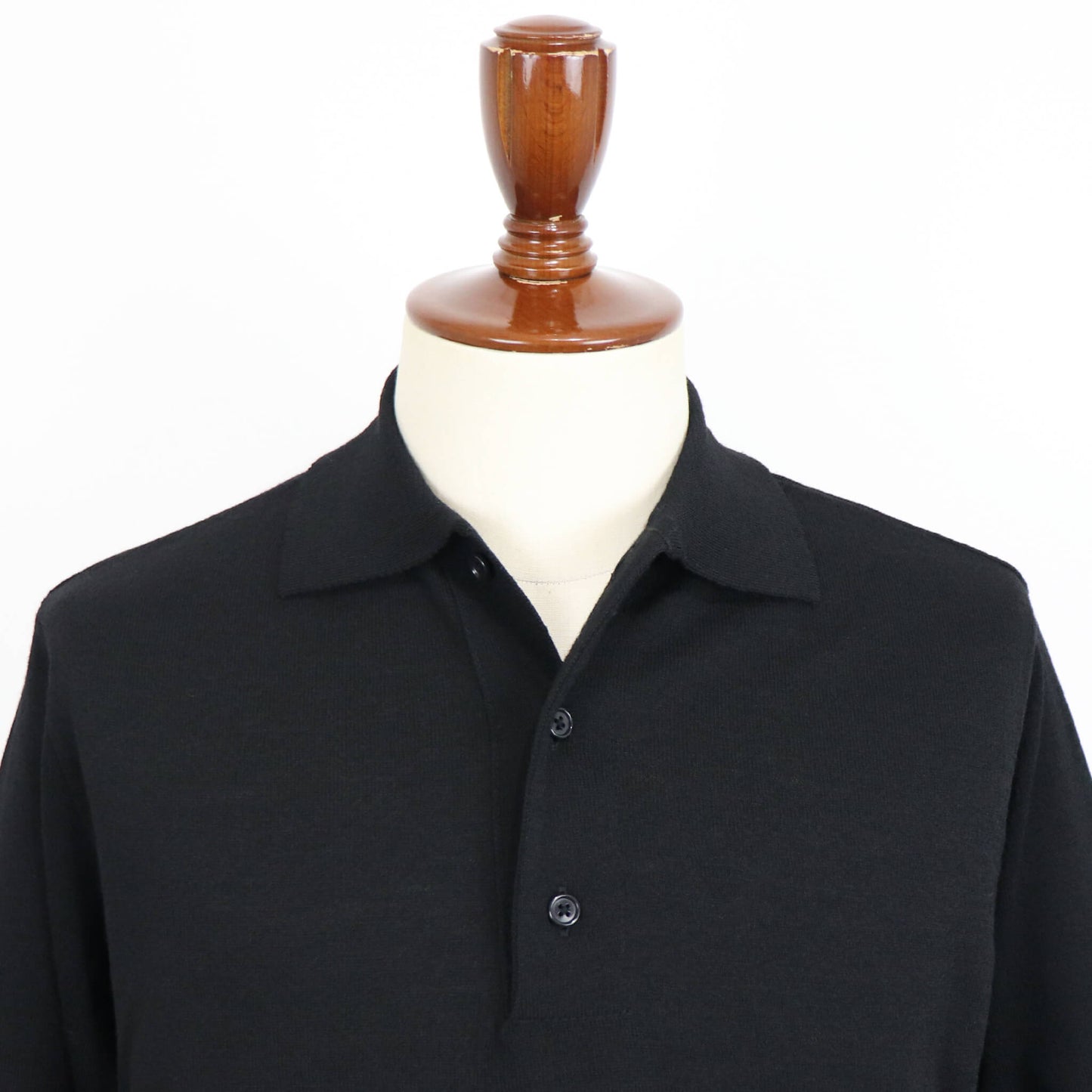 Blu Bre（ブルブレ）ドライタッチウール ニットポロ【ブラック】国内正規品