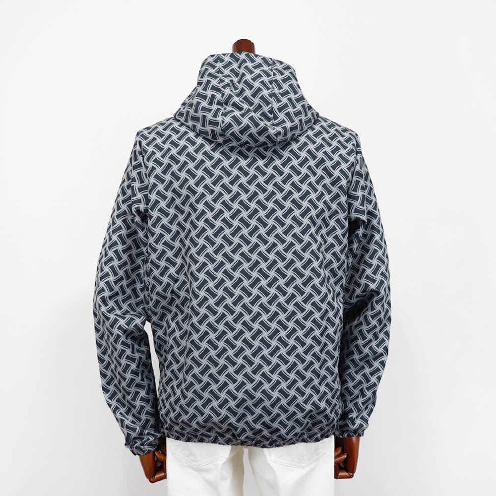 Drumohr（ドルモア）ビスコッティ柄 ナイロンパーカ【ブラック×グレー】国内正規品