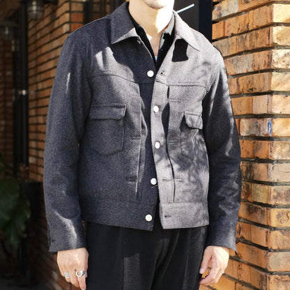 Jeanik（ジーニック）ウールカシミア ジャケット 2ndタイプ【チャコールグレー】国内正規品