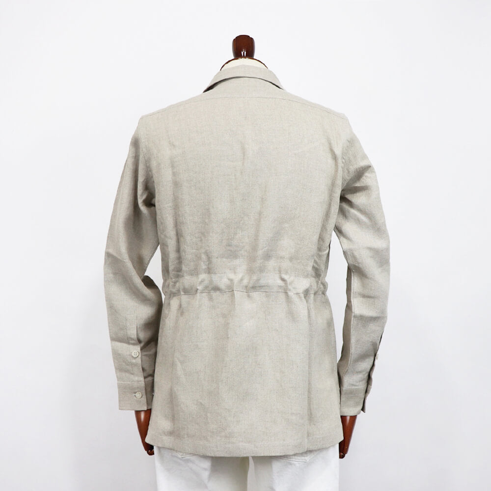 Massimo d' Augusto（マッシモ ダウグスト）ALFREDO アルフレッド リネン サファリ シャツ ジャケット【ベージュ】国内正規品