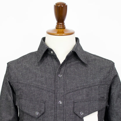 YCHAI（イカイ）コットンリネン ウエスタンシャツ デニム【ブラックウォッシュ】国内正規品