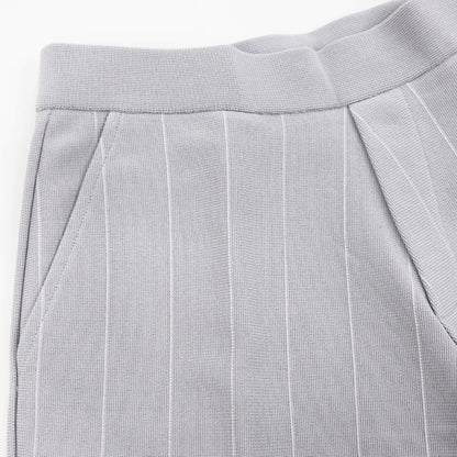 Vandori（ヴァンドリ）ミラノリブ ストライプ ショートパンツ【アイスグレー】国内正規品