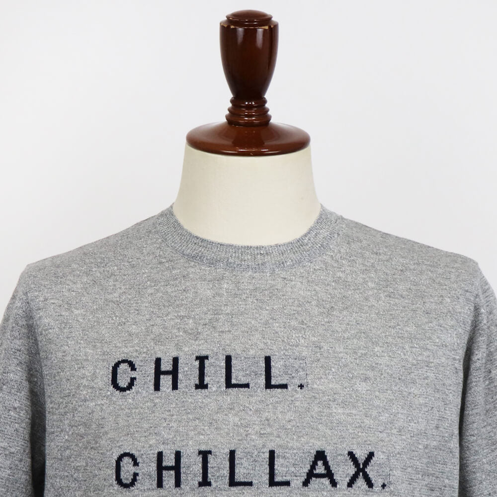 Vandori（ヴァンドリ）リネンコットン レタード Tシャツ【グレー×ネイビー】国内正規品