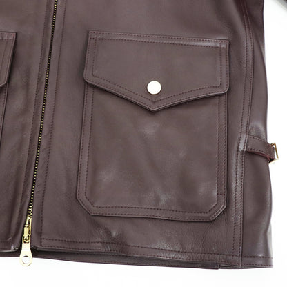 CINQUANTA（チンクワンタ）G8 Type FLIGHTBLOUSON レザージャケット ゴールドジップ【バーガンディー】国内正規品