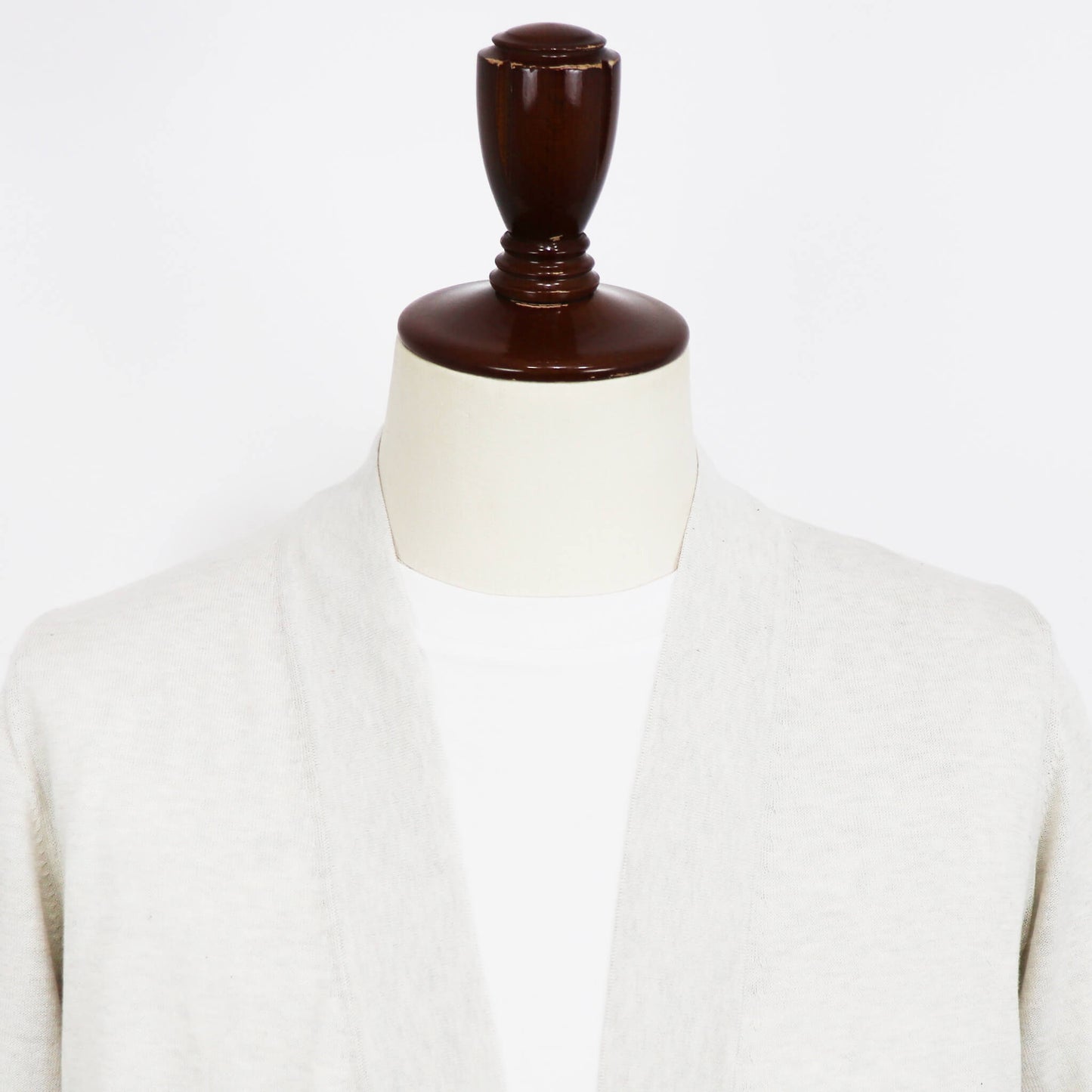 GRAN SASSO（グランサッソ）ボタンレスカーディガン コットン【ライトベージュ】国内正規品