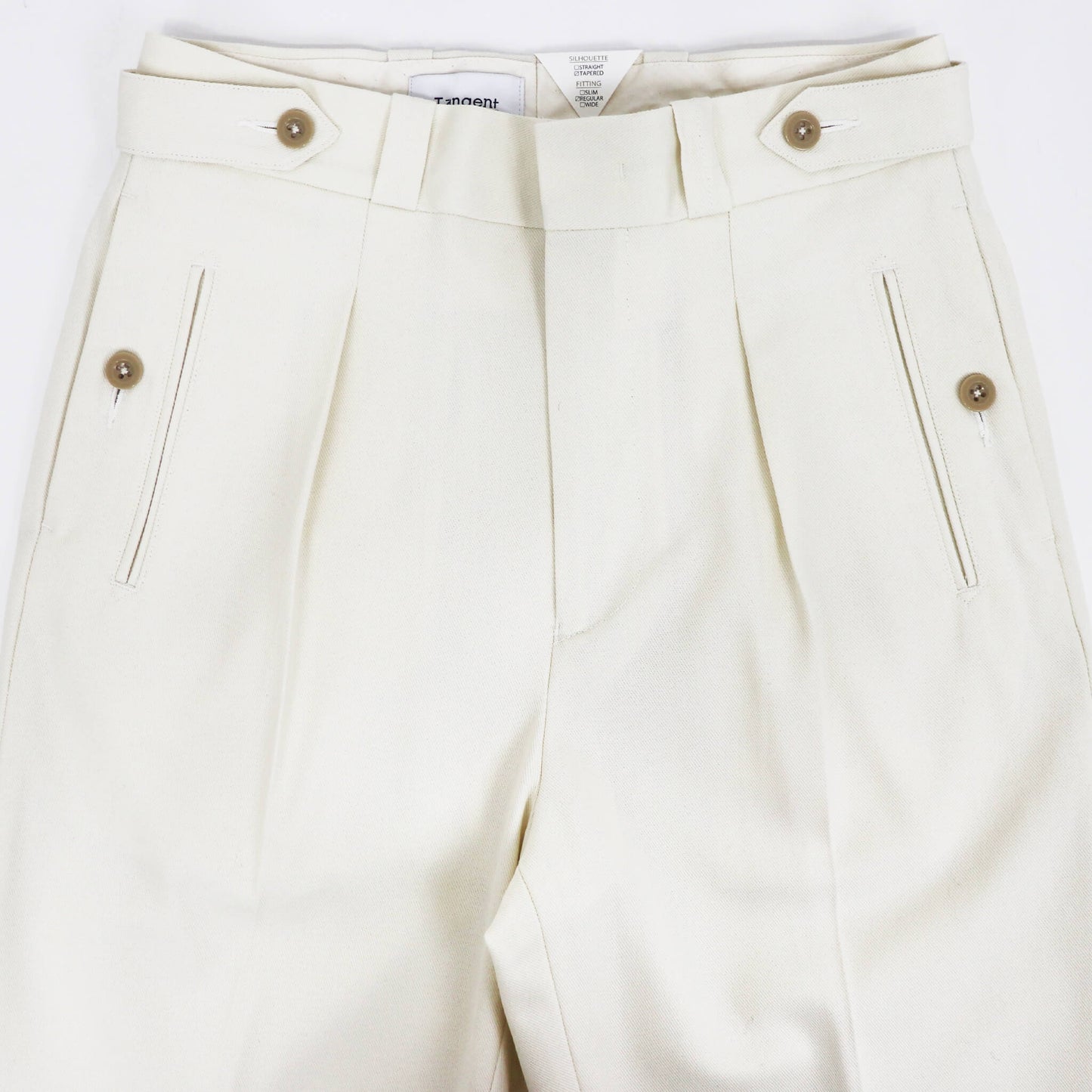 Tangent（タンジェント）CHARLES シャルル TAN04° ハードツイストツイル コットンパンツ【ホワイト】国内正規品