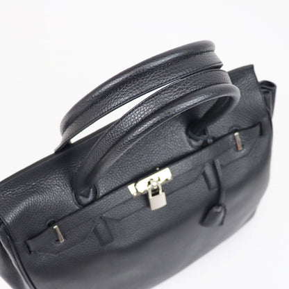 CAVALLERESCO（カヴァレレスコ）シュリンクレザー 被せ付き ボストンバッグ【ブラック×シルバー】国内正規品