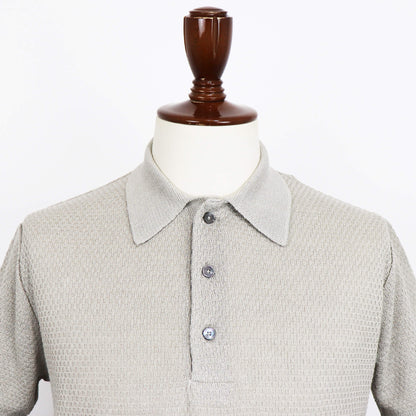 Blu Bre（ブルブレ）リネンシルク ポロシャツ【シルバー】国内正規品