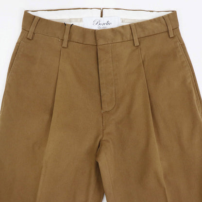 BORELIO（ボレリオ）ワンプリーツ テーパード コットンパンツ【テラコッタ】国内正規品