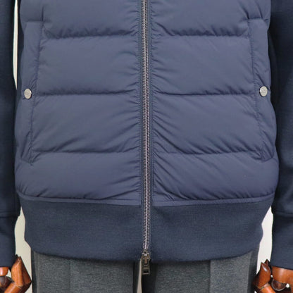 HERNO（ヘルノ）Resort ミラノリブ ナイロン コンビダウンブルゾン【ネイビー】国内正規品