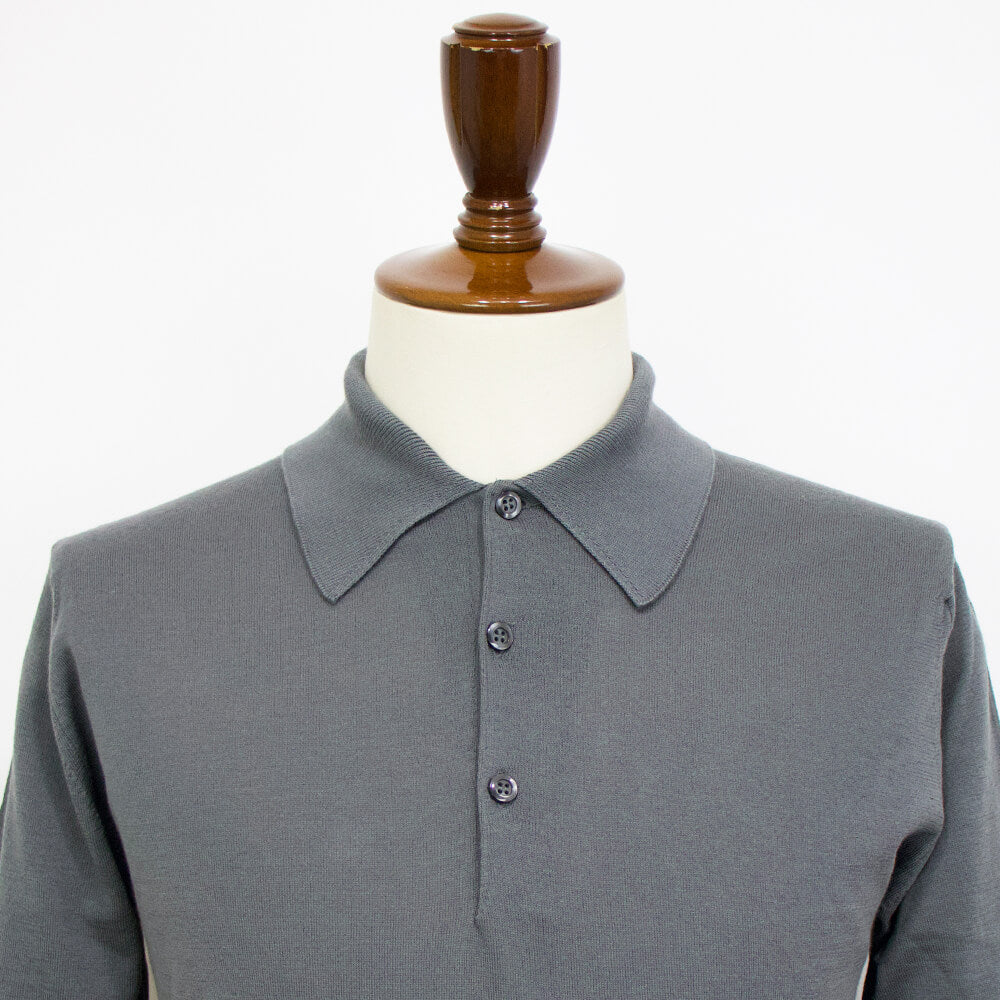 JOHN SMEDLEY（ジョンスメドレー）EASY FIT ISIS SHIRT FC SS シーアイランド コットン 30ゲージ 半袖 ニット ポロシャツ【コブルグレー】国内正規品