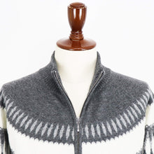 画像をギャラリービューアに読み込む, Vandori（ヴァンドリ）求心柄 ジップブルゾン ウールカシミヤ【チャコール】国内正規品
