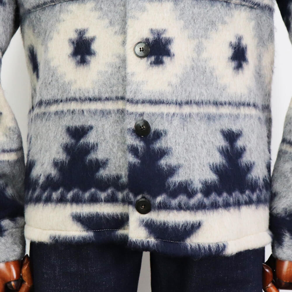 GUY ROVER（ギローバー）シャツブルゾン ネイティブ柄 【アイボリー×ネイビー】国内正規品