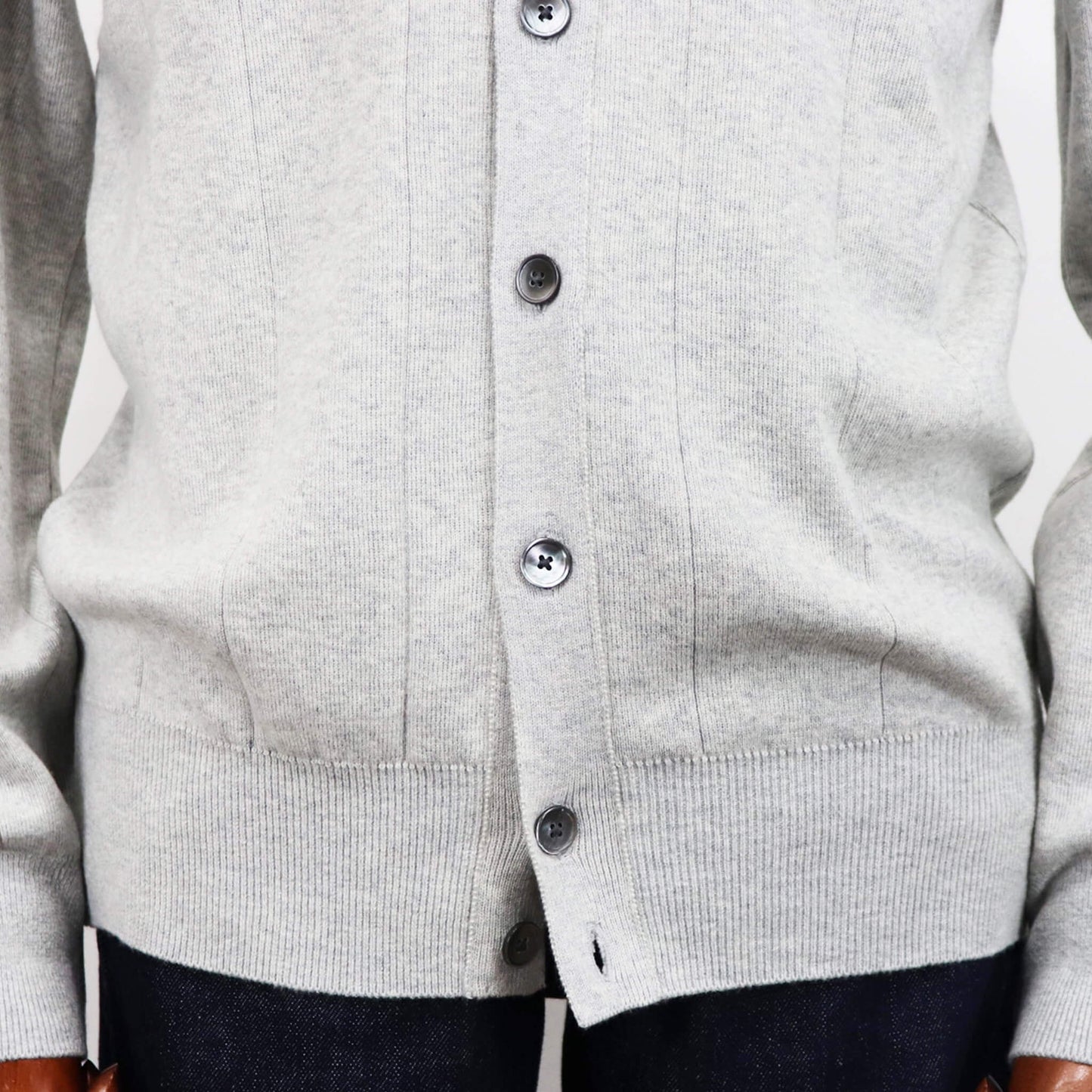 Vandori（ヴァンドリ）針抜き シャツカーディガンニット【ライトグレー】国内正規品