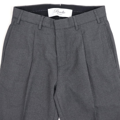 BORELIO（ボレリオ）ワンプリーツ テーパード パンツ スラックス【チャコールグレー】国内正規品