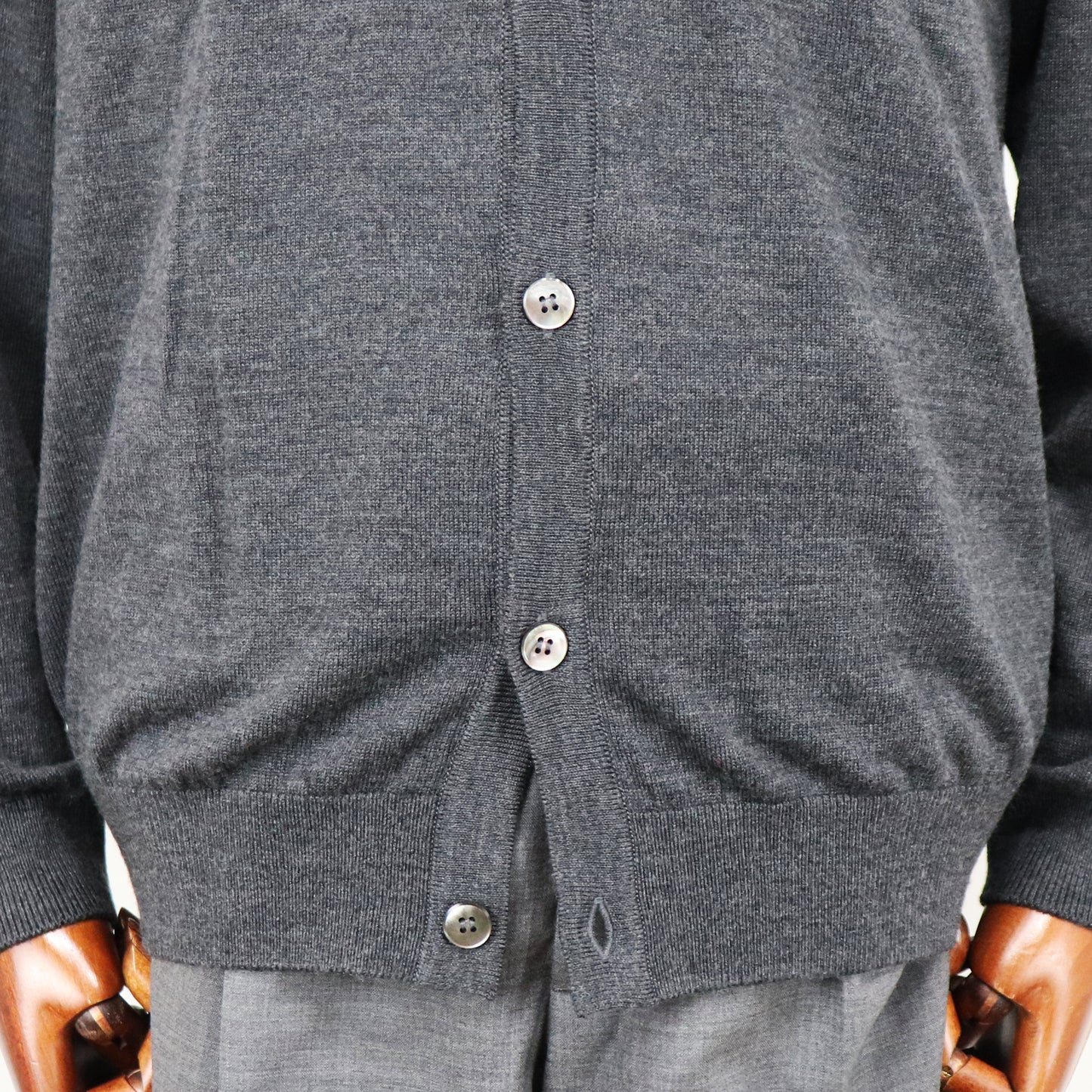 MOONCASTLE（ムーンキャッスル）12G Merino Wool Cardigan 12ゲージ メリノウール カーディガン【ダークグレー】国内正規品