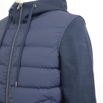 HERNO（ヘルノ）Resort ミラノリブ ナイロン コンビダウンブルゾン【ネイビー】国内正規品
