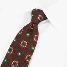 画像をギャラリービューアに読み込む, Stefano Cau（ステファノカウ）小紋柄 ウールタイ【ブラウンベース】国内正規品
