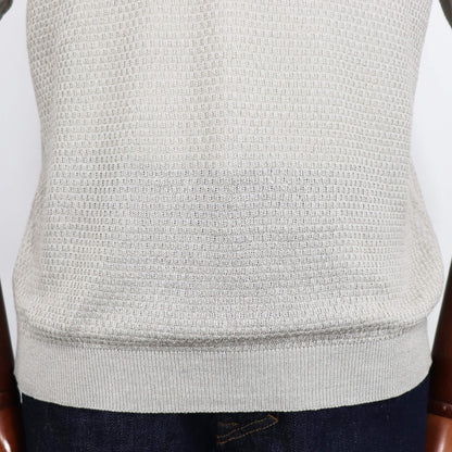 Blu Bre（ブルブレ）リネンシルク ポロシャツ【シルバー】国内正規品