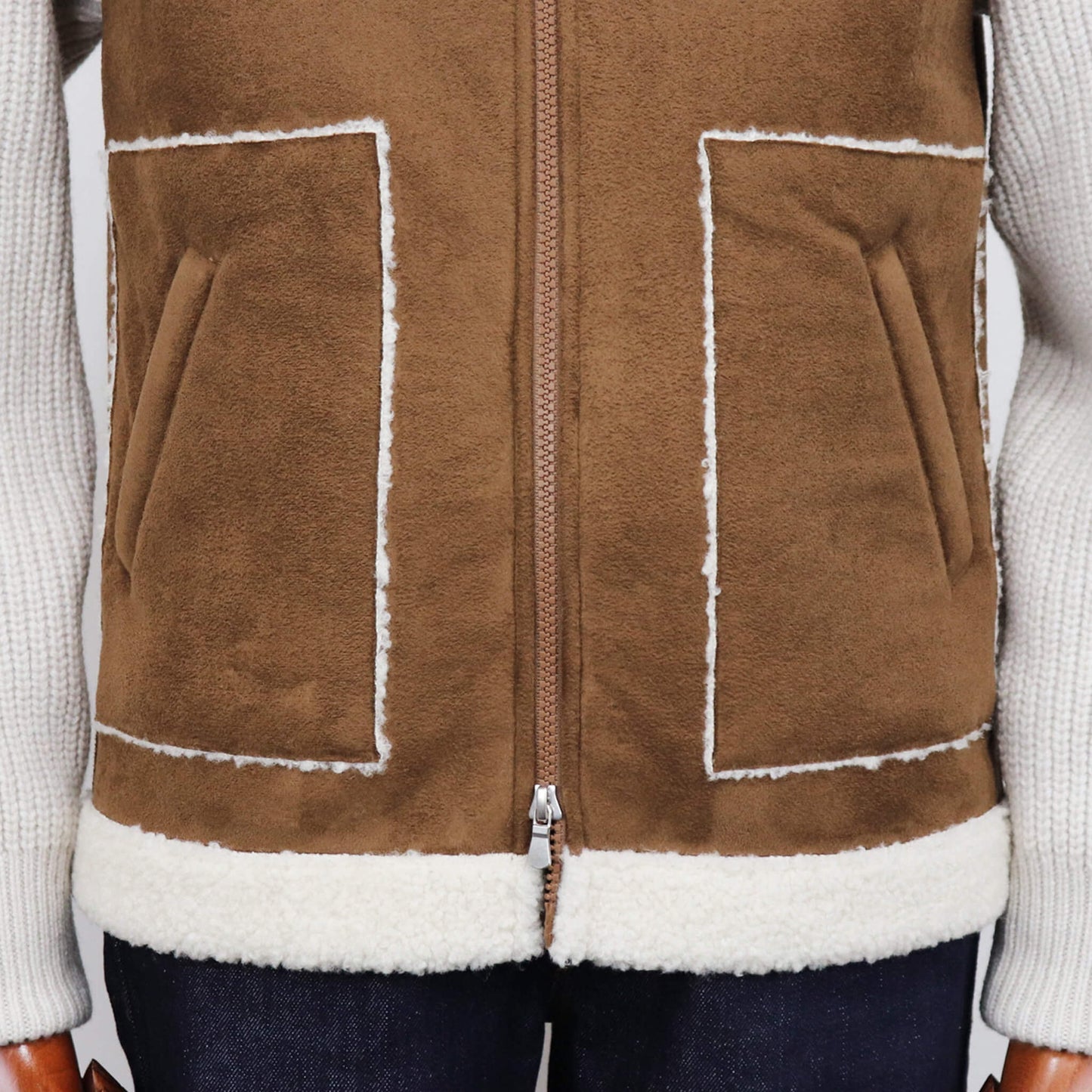 GRAN SASSO（グランサッソ）エコムートンブルゾン【ブラウン】国内正規品