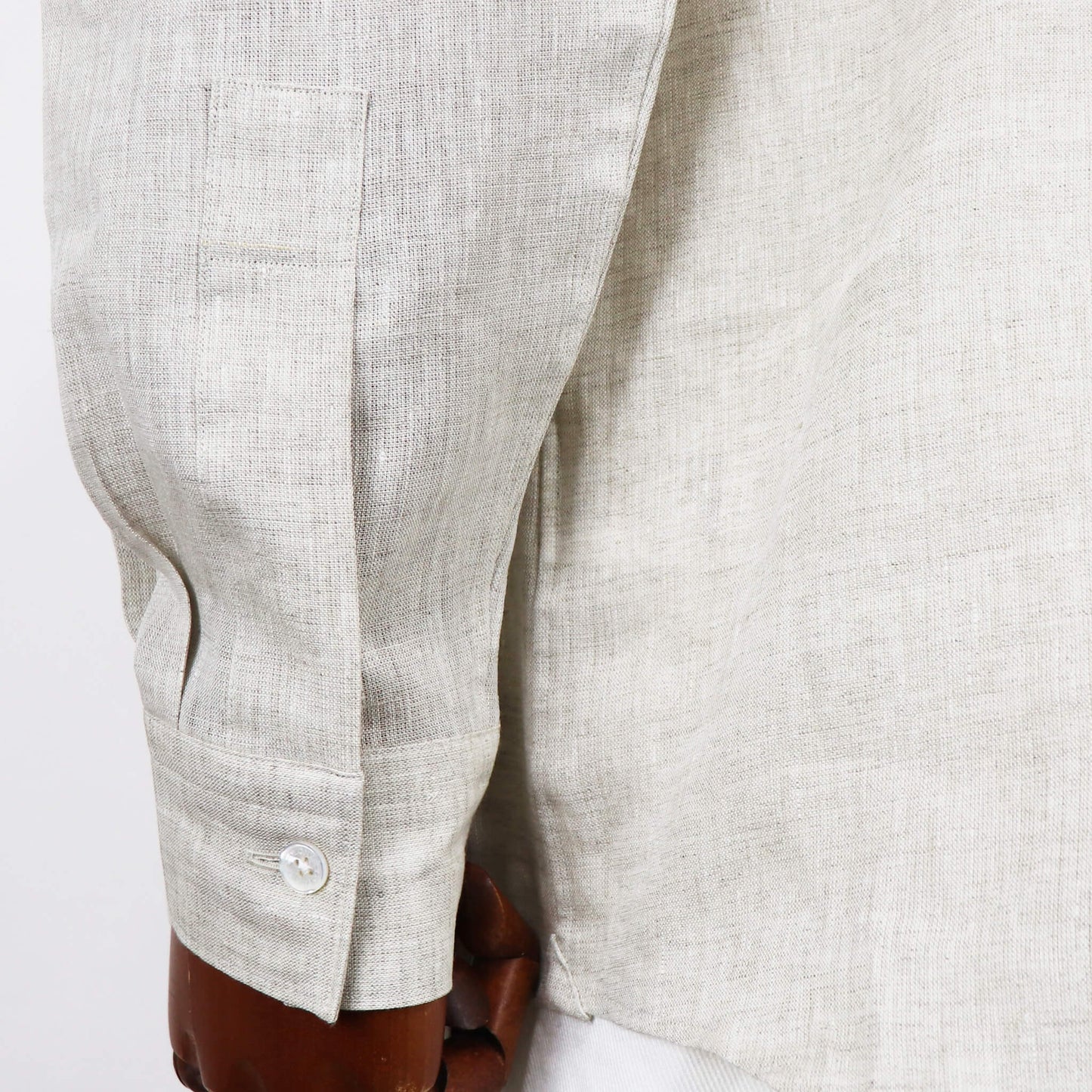COLONY CLOTHING（コロニークロージング）ALBINI LINEN POOL SIDE SHIRT アルビニ リネン バンドカラー シャツ【ベージュ】国内正規品