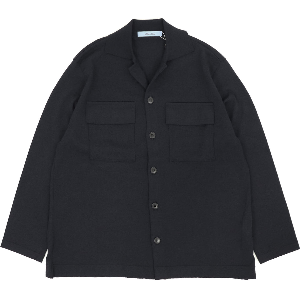 Blu Bre（ブルブレ）ドライタッチウール オーバーシャツ【ブラック】国内正規品