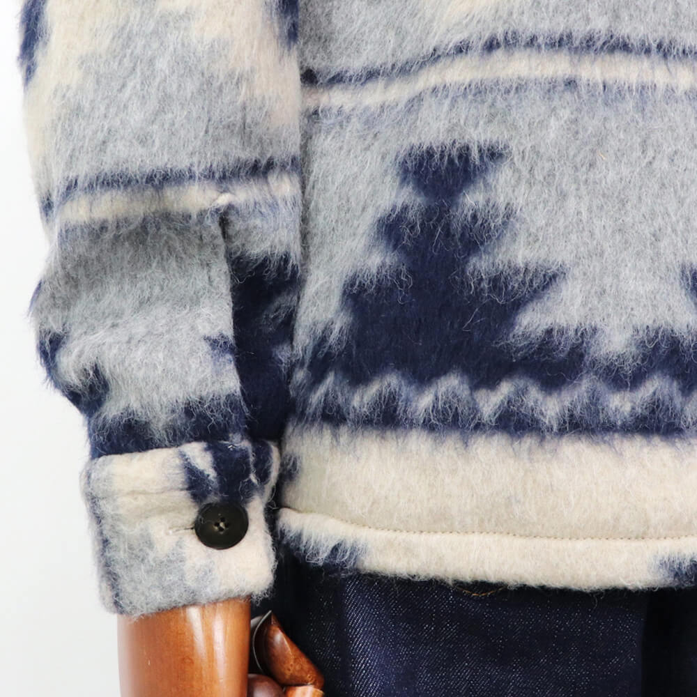 GUY ROVER（ギローバー）シャツブルゾン ネイティブ柄 【アイボリー×ネイビー】国内正規品