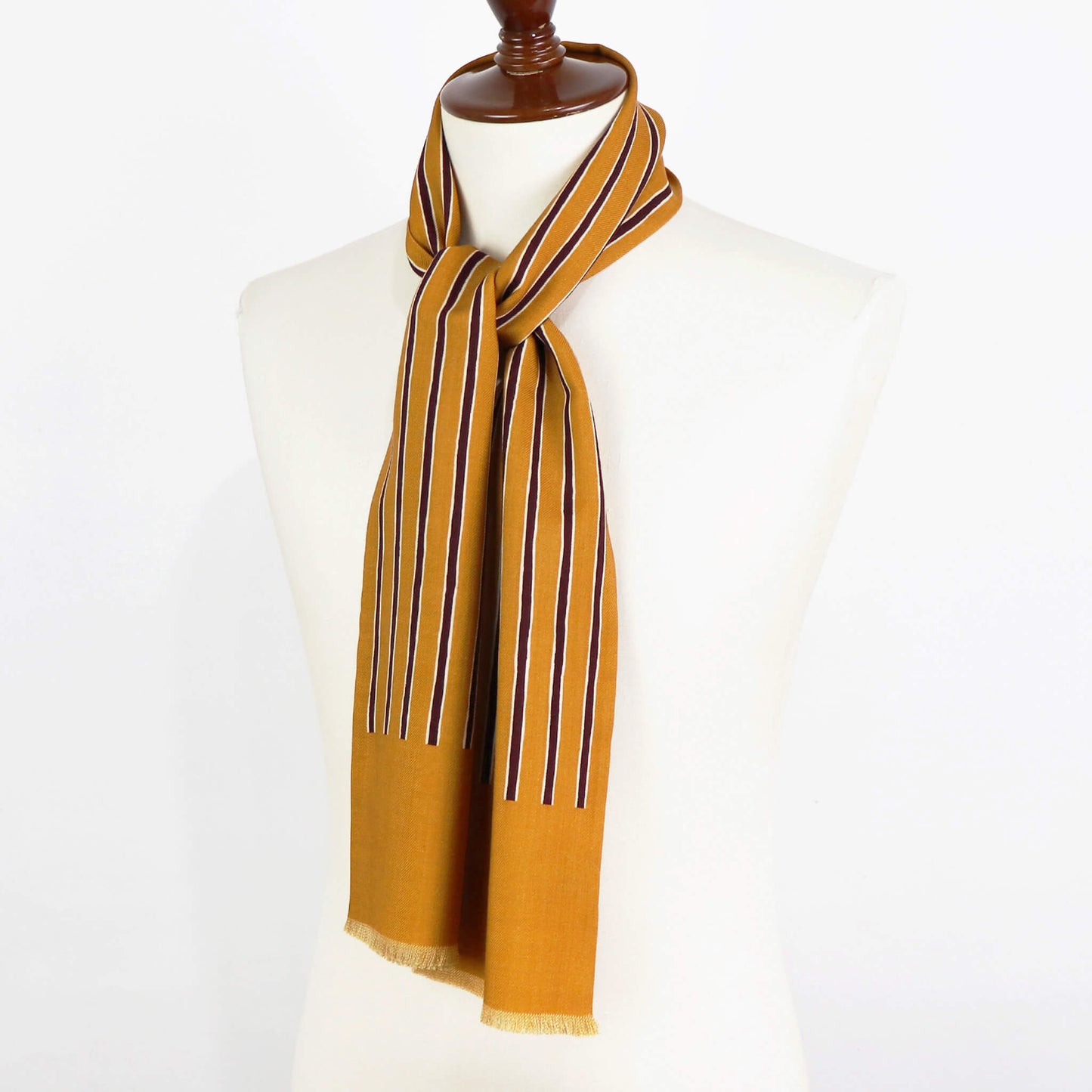 Bleck（ブレック）ストライプ柄 ウール100% ストール【マスタード】国内正規品