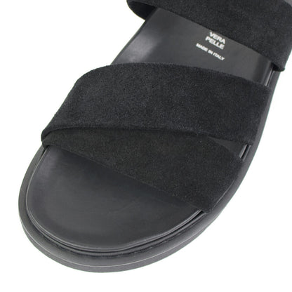 MAURO de BARI（マウロデバーリ）スエード トリプルストラップ サンダル【ブラック】国内正規品