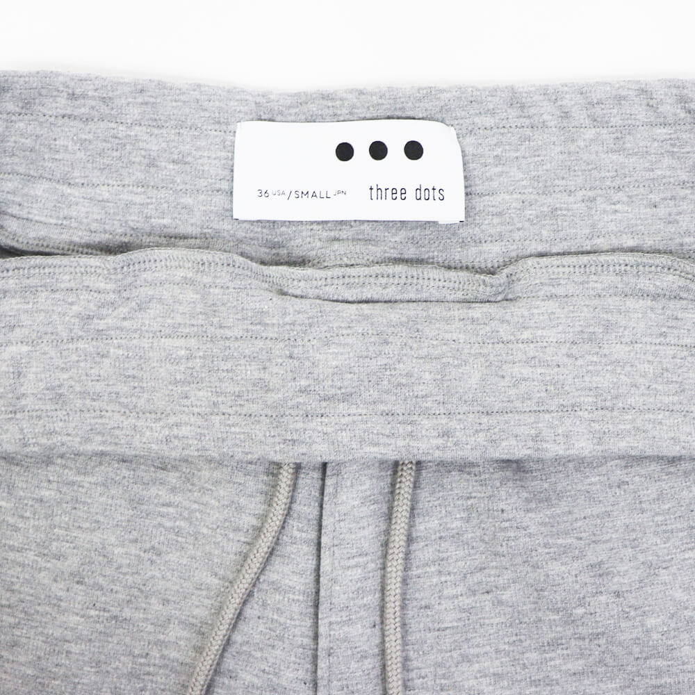 three dots（スリードッツ）stretch ponte ストレッチ ポンチ ショートパンツ スウェットパンツ【グレー】国内正規品