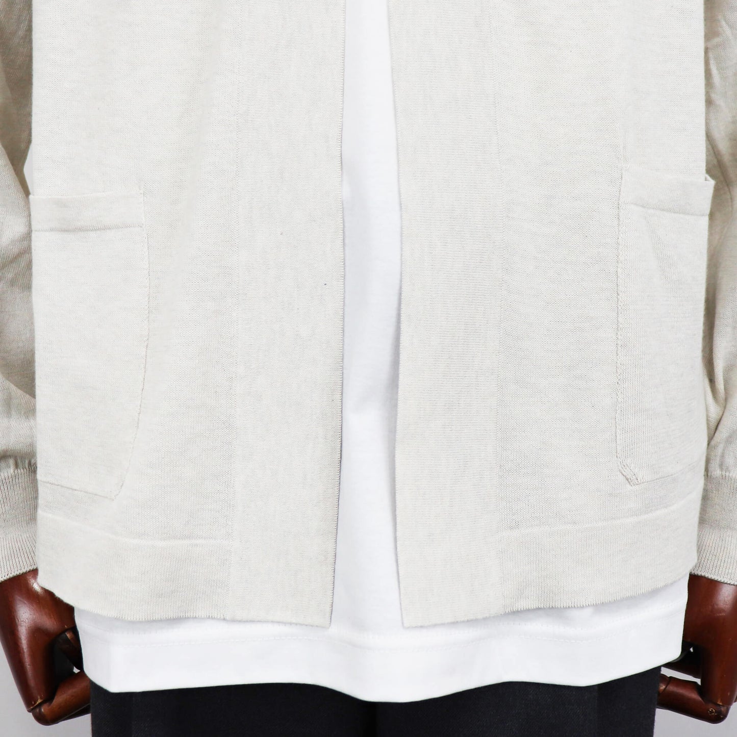 GRAN SASSO（グランサッソ）ボタンレスカーディガン コットン【ライトベージュ】国内正規品