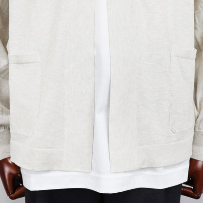 GRAN SASSO（グランサッソ）ボタンレスカーディガン コットン【ライトベージュ】国内正規品