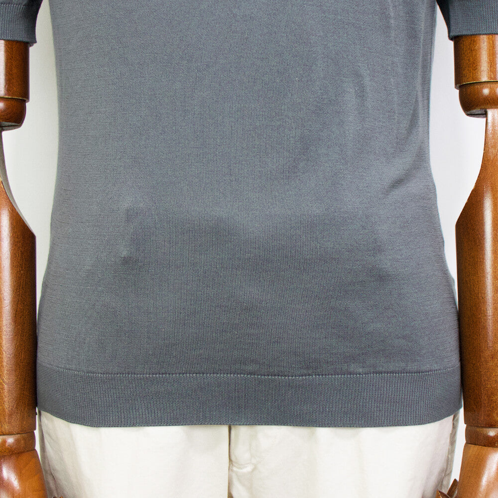 JOHN SMEDLEY（ジョンスメドレー）EASY FIT ISIS SHIRT FC SS シーアイランド コットン 30ゲージ 半袖 ニット ポロシャツ【コブルグレー】国内正規品
