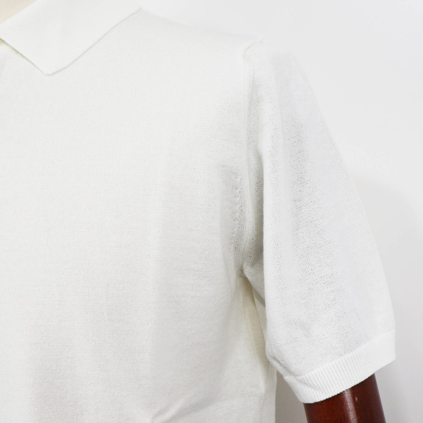 MOONCASTLE（ムーンキャッスル）ICE COTTON POLO NECK アイスコットン ニット ポロシャツ【オフホワイト】国内正規品