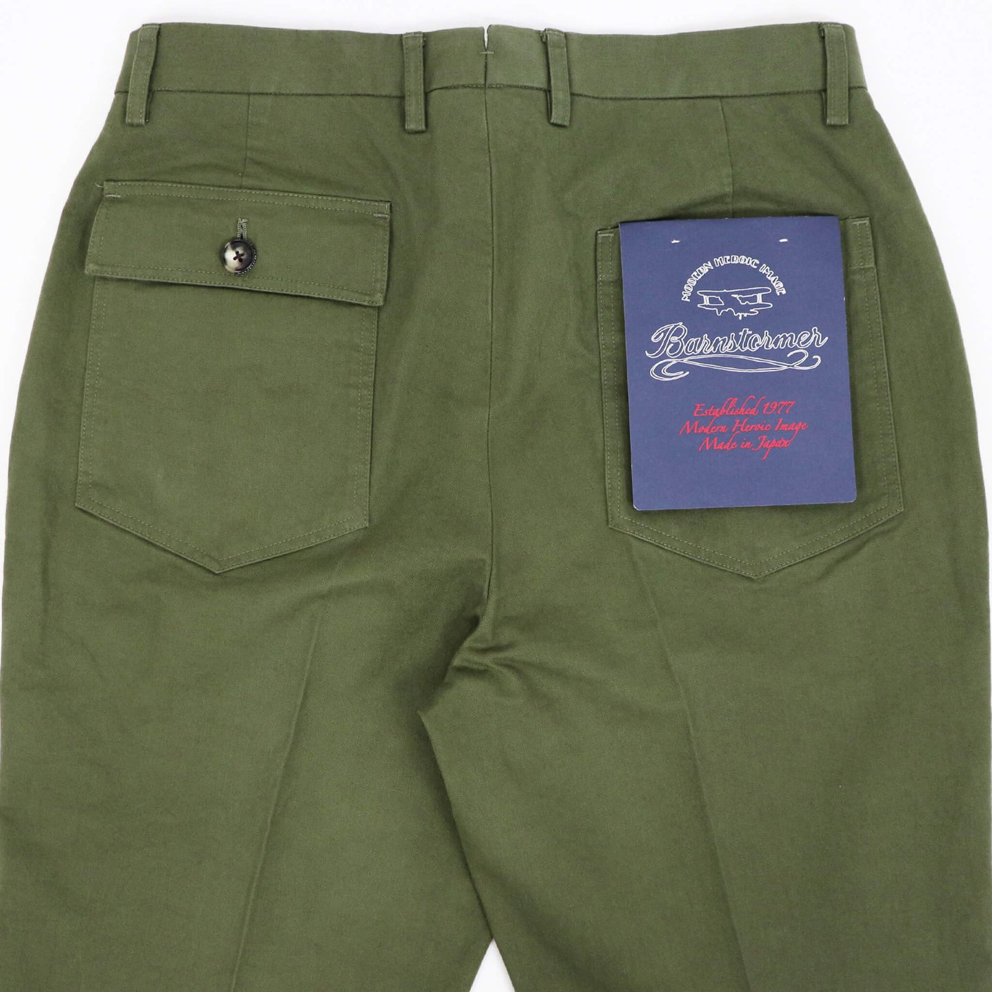 BARNSTORMER（バーンストーマー）DRESS FATIGUE PANTS ドレスファティーグ へリンボーン パンツ 1333-KSP【オリーブ】国内正規品