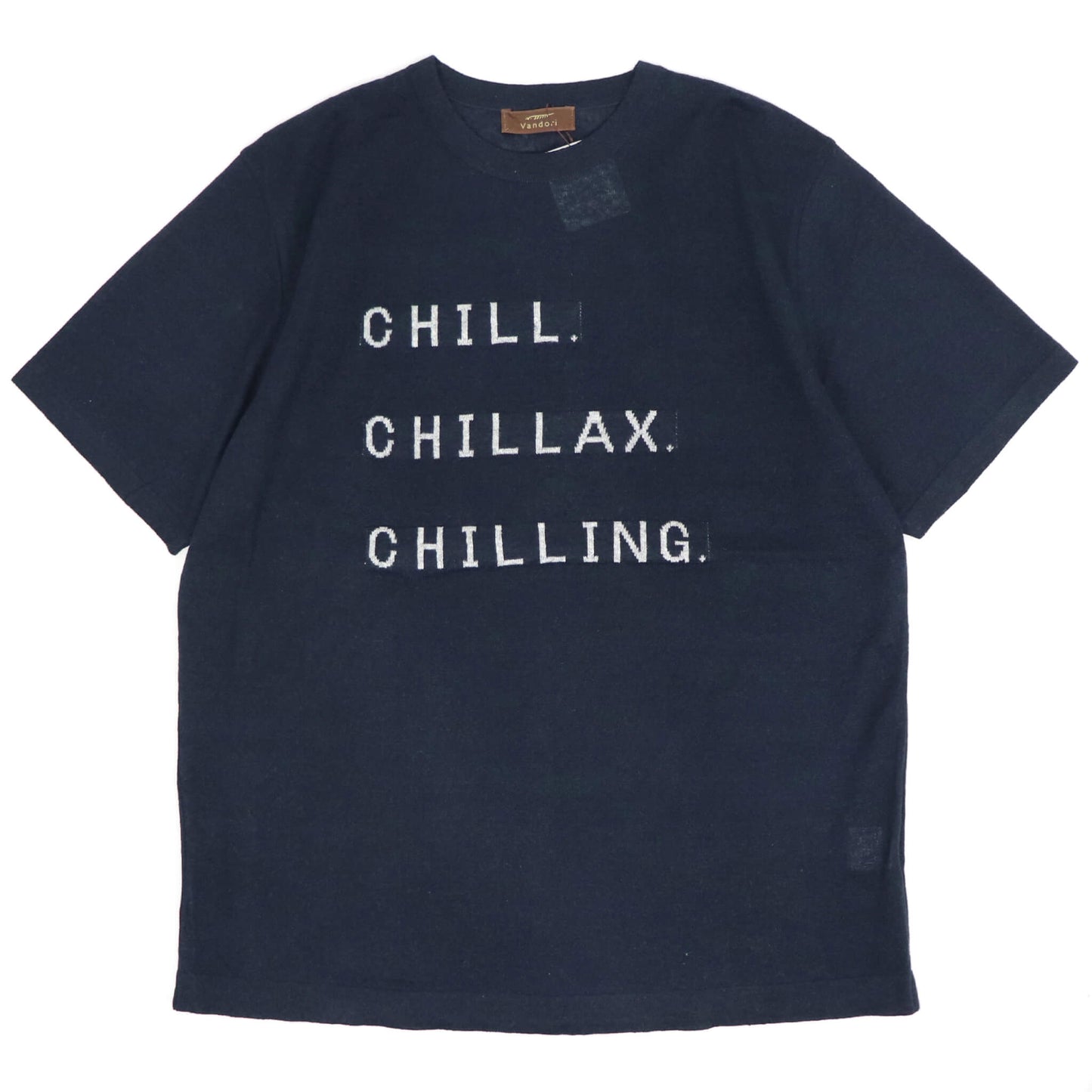Vandori（ヴァンドリ）リネンコットン CHILL レタードTシャツ【ネイビー】国内正規品
