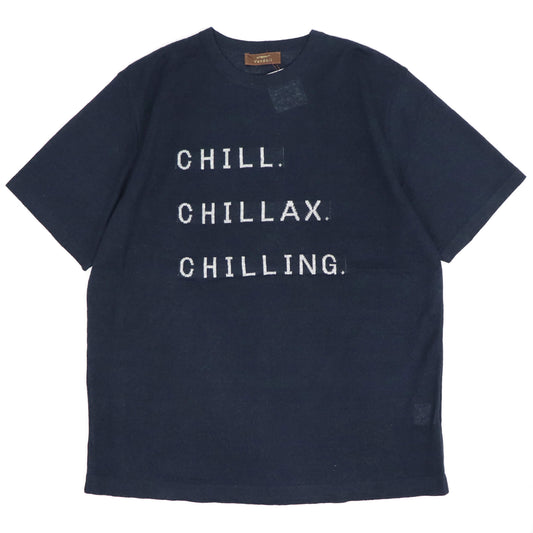 Vandori（ヴァンドリ）リネンコットン CHILL レタードTシャツ【ネイビー】国内正規品