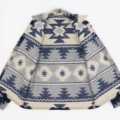 GUY ROVER（ギローバー）シャツブルゾン ネイティブ柄 【アイボリー×ネイビー】国内正規品