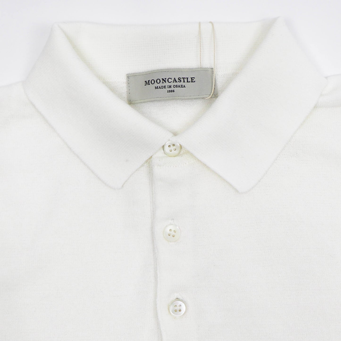 MOONCASTLE（ムーンキャッスル）ICE COTTON POLO NECK アイスコットン ニット ポロシャツ【オフホワイト】国内正規品